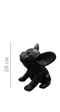 Бульдог щенок черный 28 см BULL-PUP-DOG-SITTER-9005 рис. 1