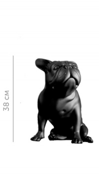 Бульдог взрослый черный 38 см BULL-DOG-9005 рис. 1