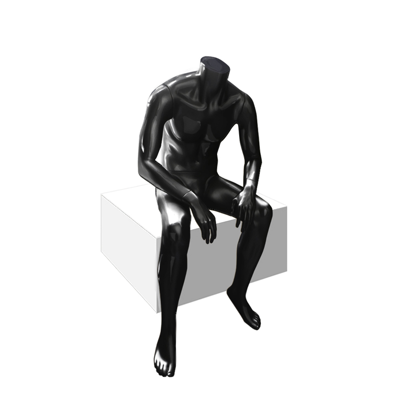 Манекен мужской сидячий цвет черный глянец HLJON-7/9005S
