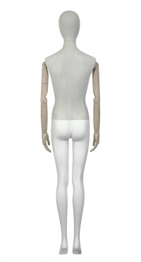 Манекен женский с деревянными шарнирными руками обтянутый тканью  VIN-03F-OVAL-N14-WA (push connector) рис. 1