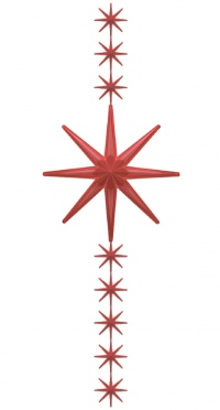 Красные звезды 82- 003 / КОМПЛЕКТ 1 шт. Ø 95 х 20 см; 8 шт. Ø 20 х 6 см рис. 1