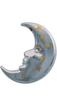 025/202 SILVER MOON WITH GOLD LITTLE STARS 80 x 60 cm рис. 1