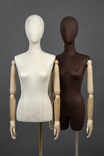 ЖЕНСКИЕ ТОРСЫ С ДЕРЕВЯННЫМИ РУКАМИ, ИСКУССТВЕННАЯ ЗАМША