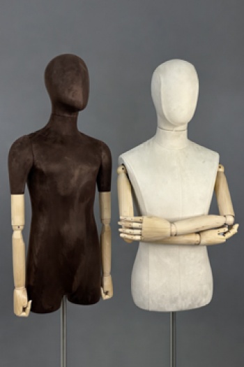 Мужские ТОРСЫ С ДЕРЕВЯННЫМИ РУКАМИ, ИСКУССТВЕННАЯ ЗАМША