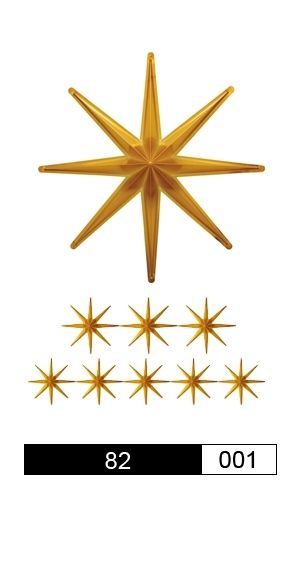 Комплект 8 конечных золотых звезд