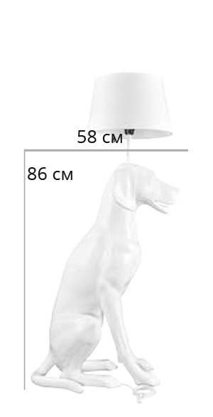 Декоративный манекен собака с лампой