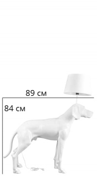 Манекен собака с лампой - в полный рост standing-dog-9010S-lamp рис. 1