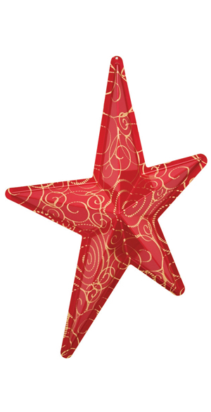 Комплект красных звезд для нового года