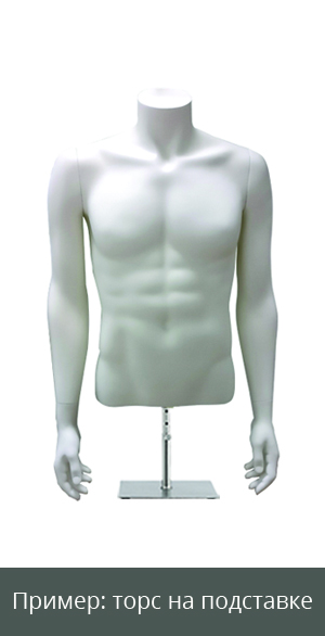 Фото мужского манекена торса на подставке белого a-9010