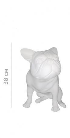 Бульдог взрослый белый 38 см BULL-DOG-9010 рис. 1