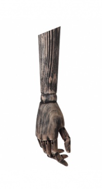 Пара деревянных рук WOODEN-ARM-F-WD-DISTRESSED-BLACK женские рис. 1