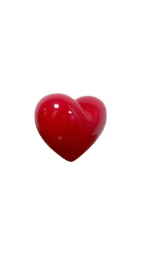 Декор сердце Heart-22,5 cm-red glossy рис. 1