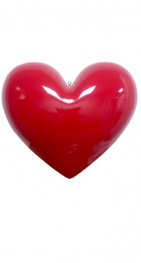 Декор сердце красное большое Heart-37 cm-red glossy рис. 1