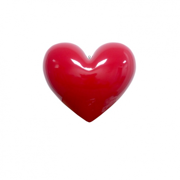 Декор сердце красное большое Heart-37 cm-red glossy рис. 1