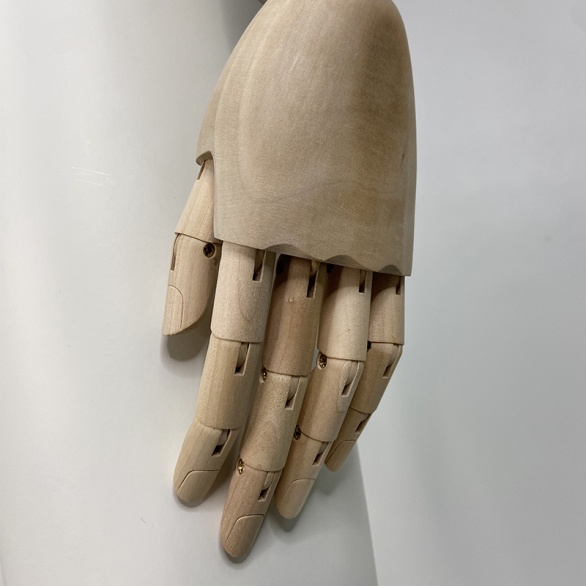 Манекен Мужской с деревянными руками в ткани (цвет сливочный) FSM-03-ALAN-S77-WA-matt 9010 Ral рис. 5
