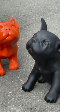 Бульдог щенок черный 28 см BULL-PUP-DOG-SITTER-9005 рис. 1