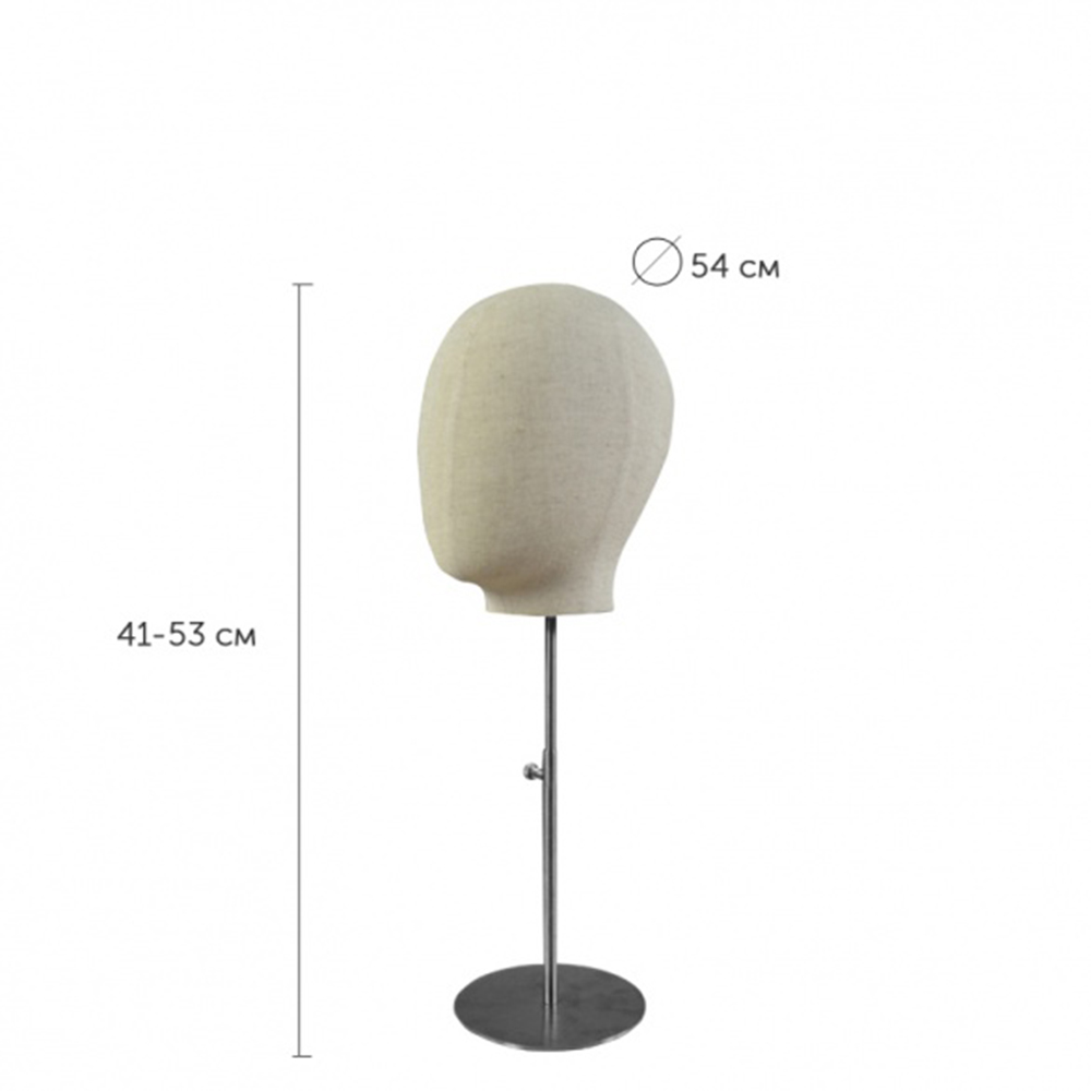 Голова женская на подставке Female head 1-N14/ROUND brushed satin chrome