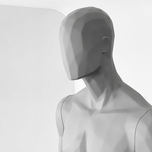 Торс мужской спортивный с подставкой FTTM-1-FTM-1-PANTONE COOL GRAY 8C
