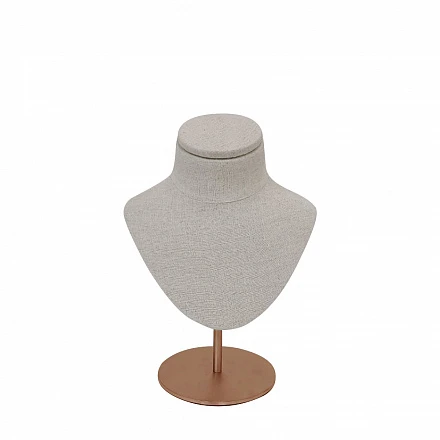 Манекен Женский бюст на подставке в цвете розовое золото Female display-1/ N14 /ROUND brushed rose gold