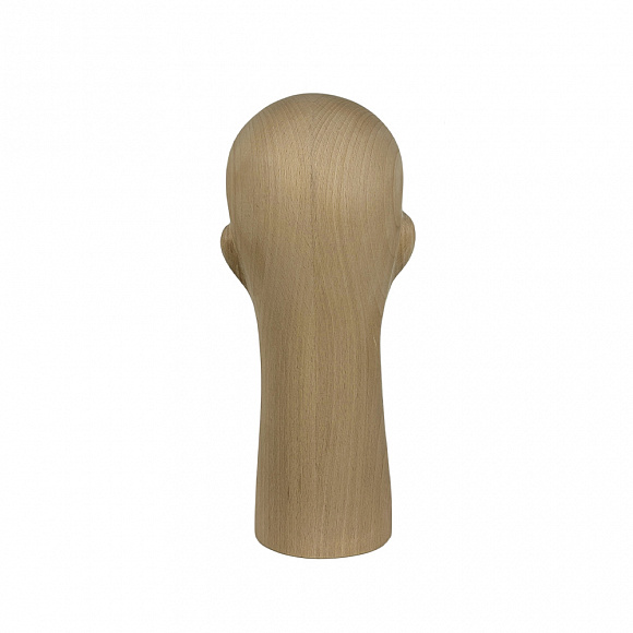 Мужская деревянная голова из массива бука Male wooden head