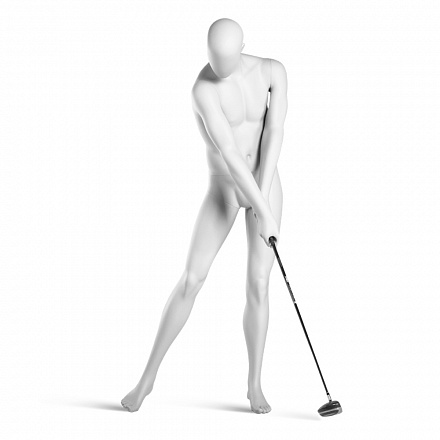 Мужской манекен GOLF-M2-JAKE-9010 NO GRAIN WITH SQUARE METAL BASE