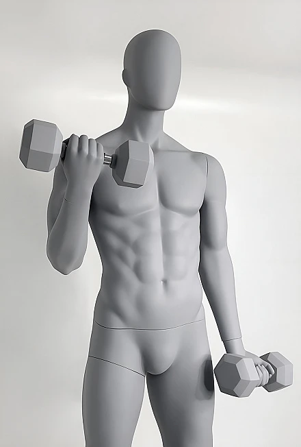Мужские манекены спортивные Crossfit male серый матовый