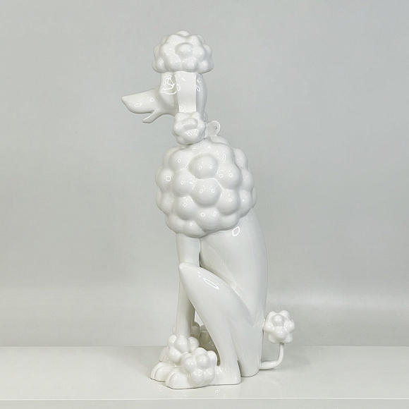 Манекен собаки POODLE–L белый глянцевый