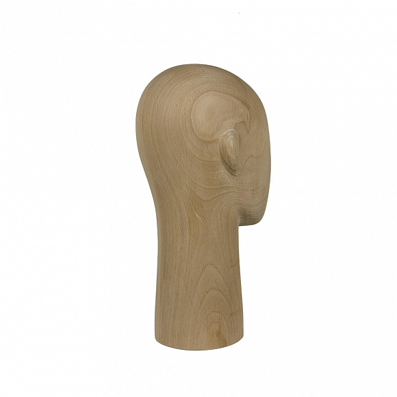 Мужская деревянная голова из массива бука Male wooden head