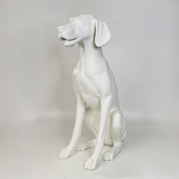 Собака sitting породы WEIMARANER белая матовая
