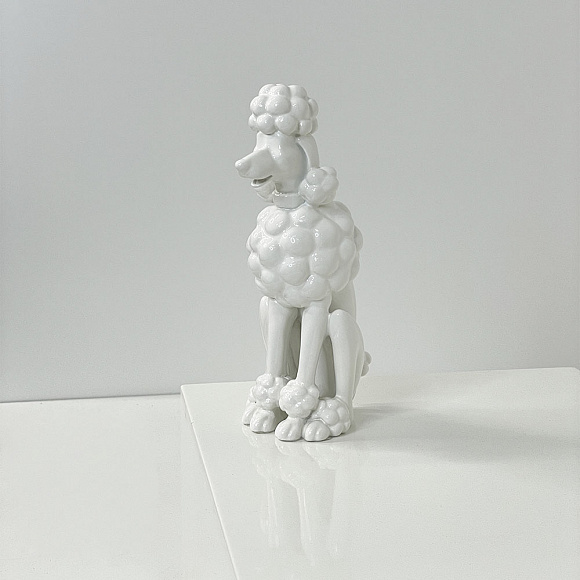 Манекен собаки Poodle small белый глянец
