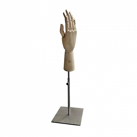 Рука женская деревянная шарнирная wooden hand female (right)-1/brushed satin chrome (квадрат)