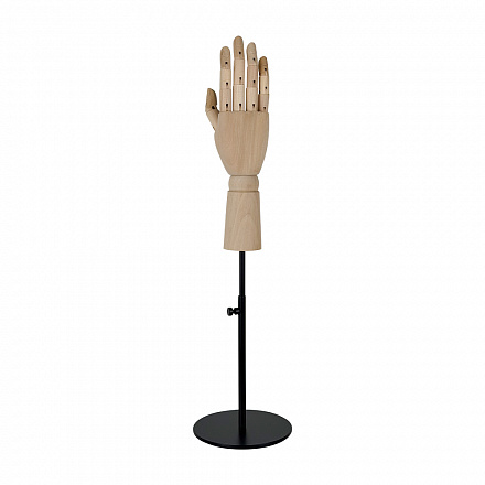 Рука женская деревянная шарнирная Wooden hand female (right)-1/ROUND black powder coated
