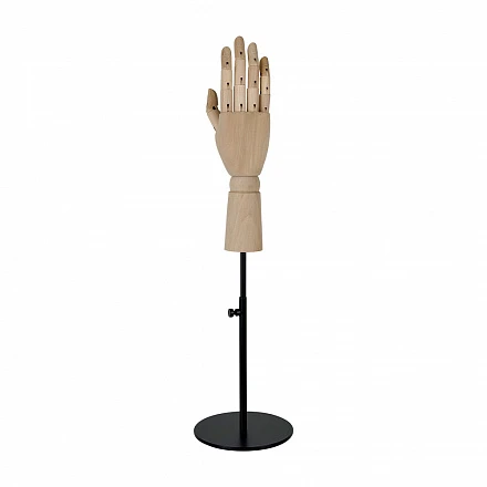 Рука женская деревянная шарнирная Wooden hand female (right)-1/ROUND black powder coated