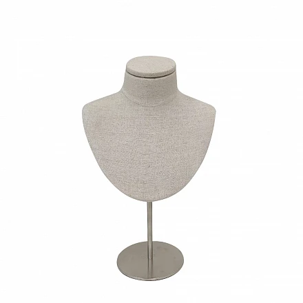 Женский бюст на подставке Female display-25/ N14 /ROUND brushed satin chrome