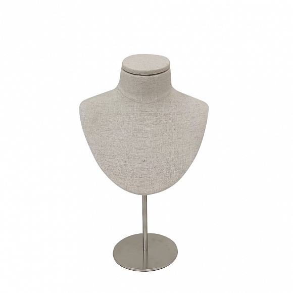 Женский бюст на подставке Female display-25/ N14 /ROUND brushed satin chrome