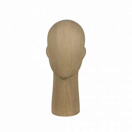 Мужская деревянная голова из массива бука Male wooden head