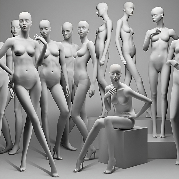 Женские манекены в белом цвете Spirit female