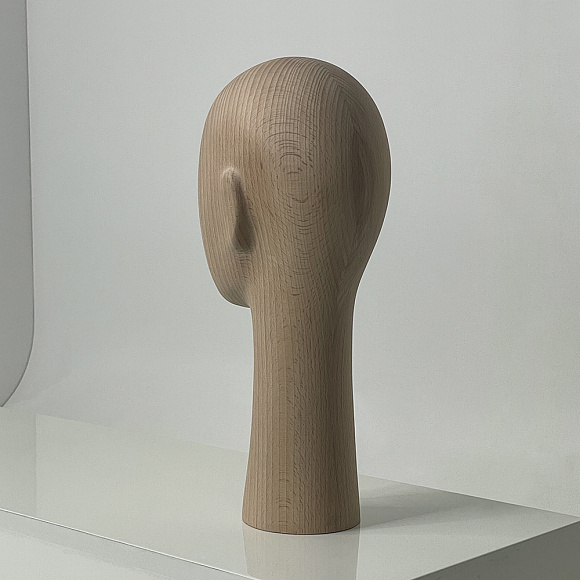 Деревянная голова из массива бука Wooden head-1