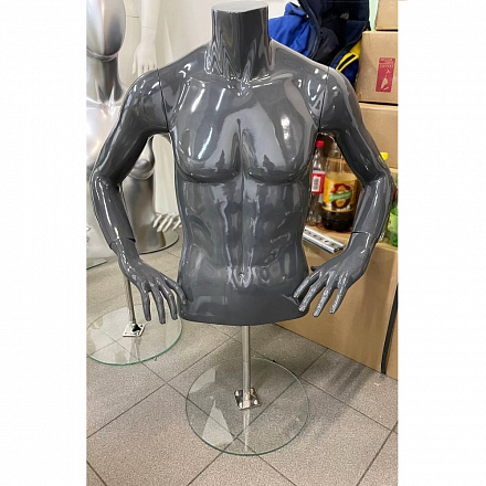 Торс мужской Male torso-5HL/dark grey glossy (Выставочный образец)