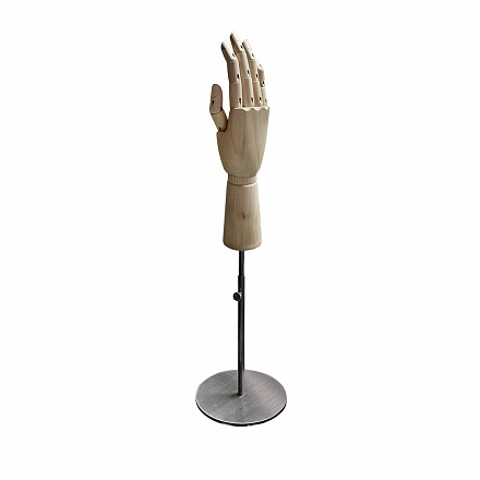 Рука женская деревянная шарнирная wooden hand female (right)-1/brushed satin chrome (круг)